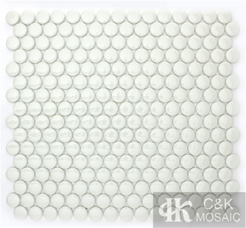 Fashion White Round Glass Recycled glass mosaic for backsplash 20SR100