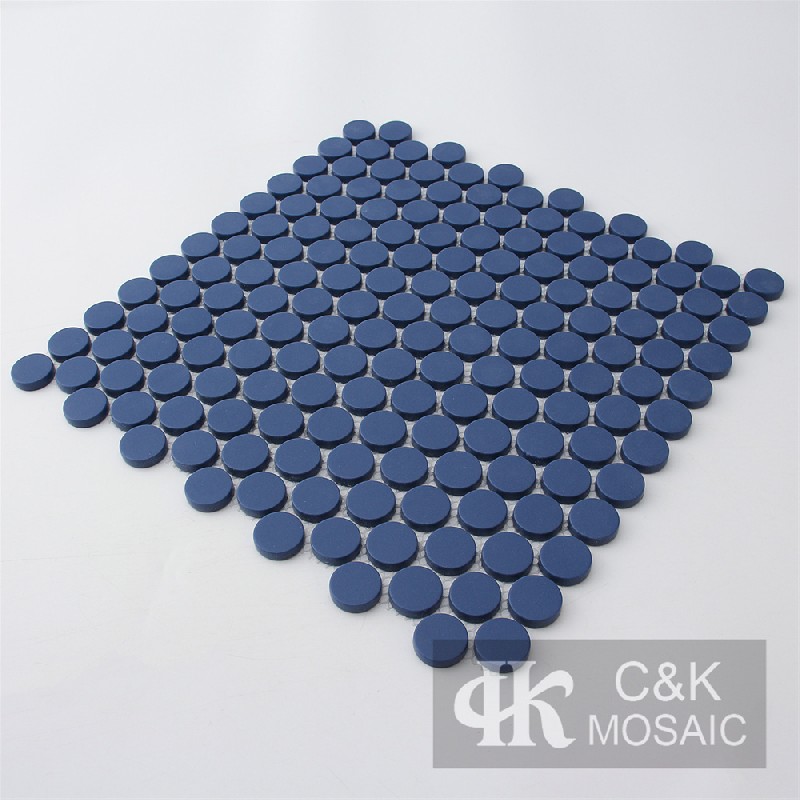 Fashion Blue Round Glass Recycled glass mosaic for backsplash 23SRPA120