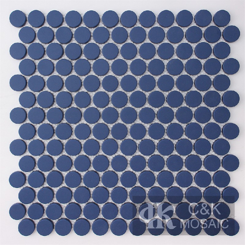 Fashion Blue Round Glass Recycled glass mosaic for backsplash 23SRPA120