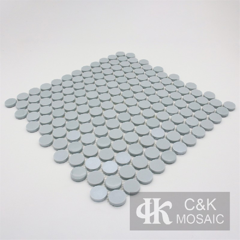 Fashion Grey Round Glass Recycled glass mosaic for backsplash MSRW7008