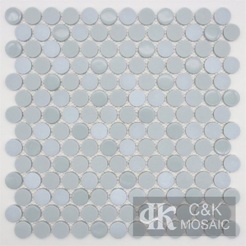 Fashion Grey Round Glass Recycled glass mosaic for backsplash MSRW7008