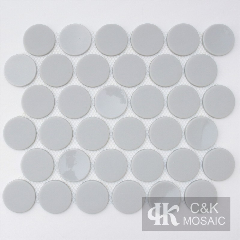 Fashion Grey Round Glass Recycled glass mosaic for backsplash MSRM2044