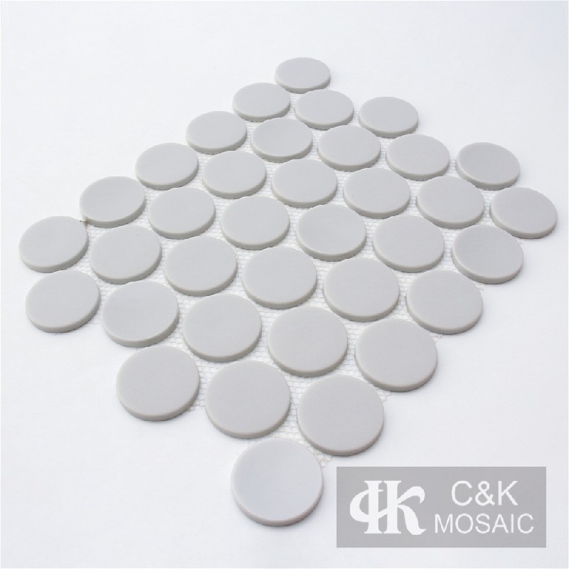 Fashion Grey Round Glass Recycled glass mosaic for backsplash MSRM2044