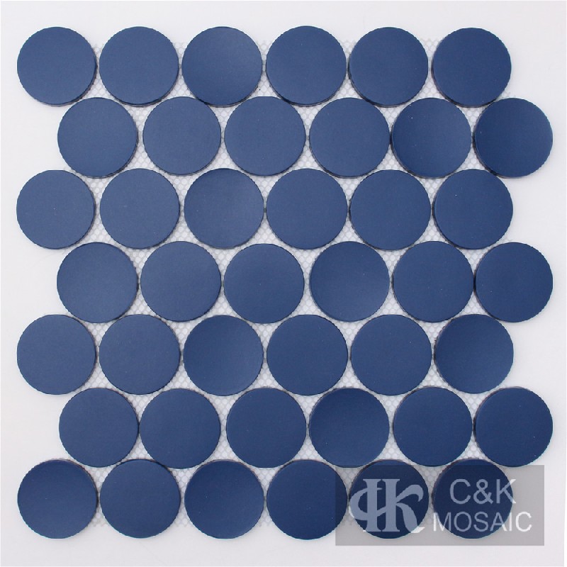 Fashion Blue Round Glass Recycled glass mosaic for backsplash MSRPA7002