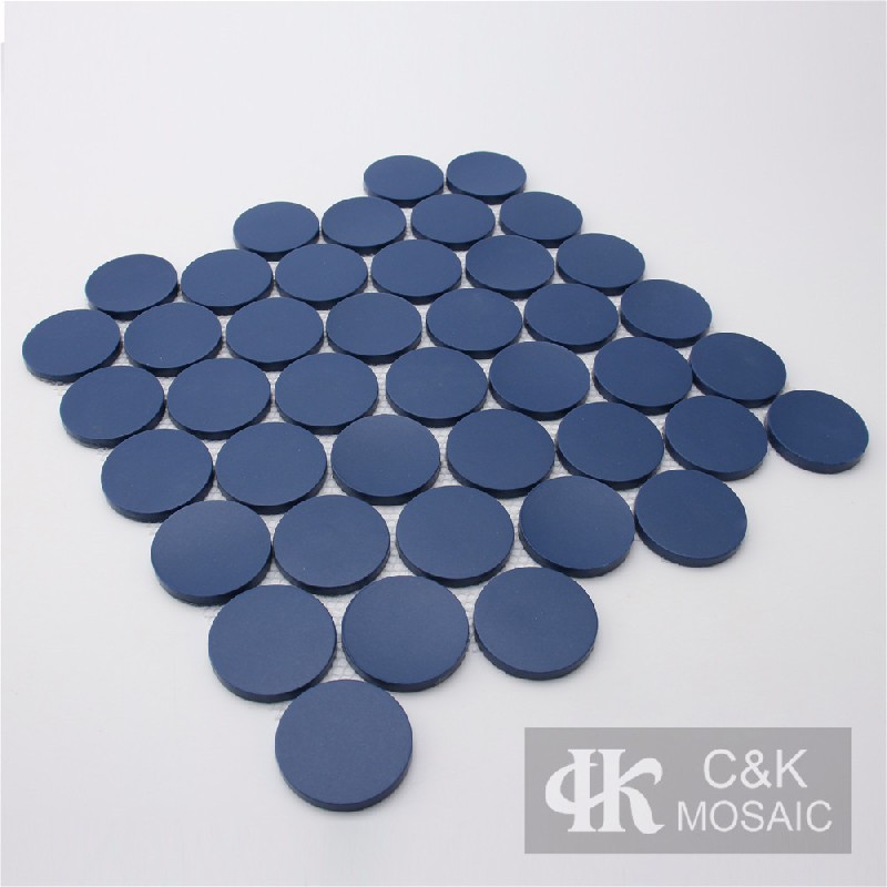 Fashion Blue Round Glass Recycled glass mosaic for backsplash MSRPA7002