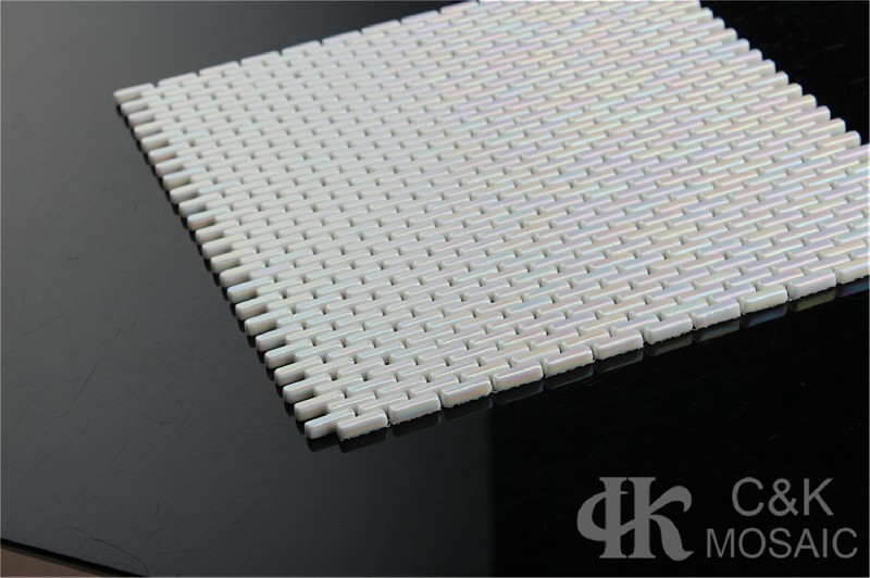 Hot selling White Rectangle Glass Recycled glass mosaic for backsplash 520SBB100B