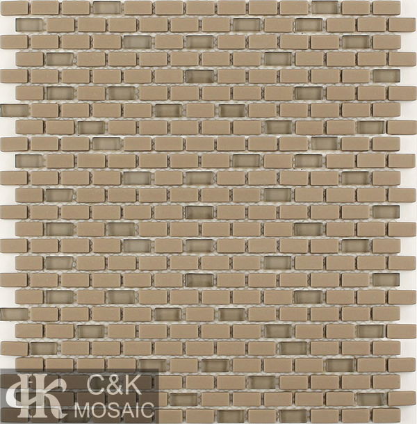 Hot selling Brown Rectangle Glass Recycled glass mosaic for backsplash MSBM3019B