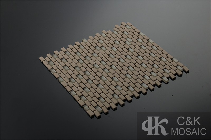Hot selling Brown Rectangle Glass Recycled glass mosaic for backsplash MSBM3019B