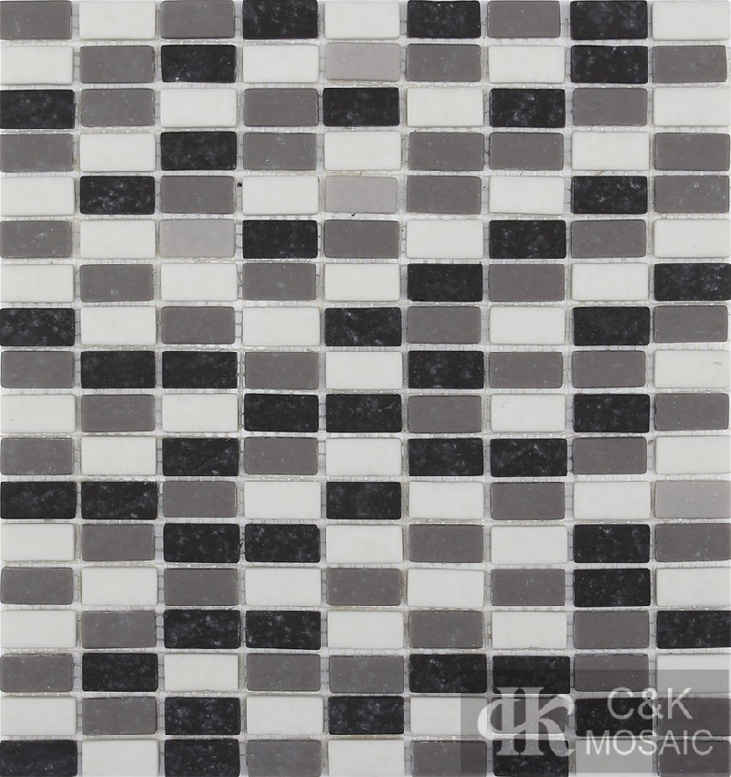 Hot selling Mixed Rectangle Glass Recycled glass mosaic for backsplash MSBN2001