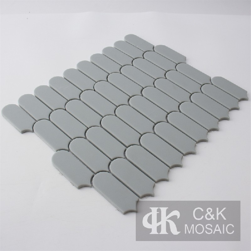 Fashion Grey Fan Glass Recycled glass mosaic for backsplash SACM99