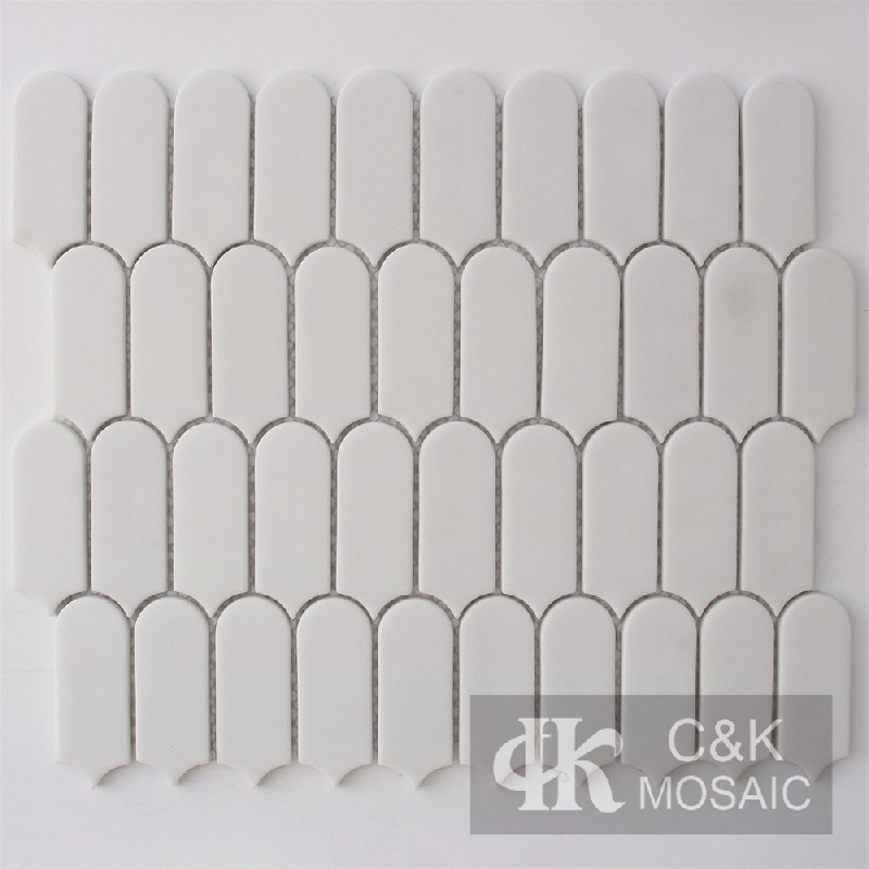 Fashion White Fan Glass Recycled glass mosaic for backsplash SACM100