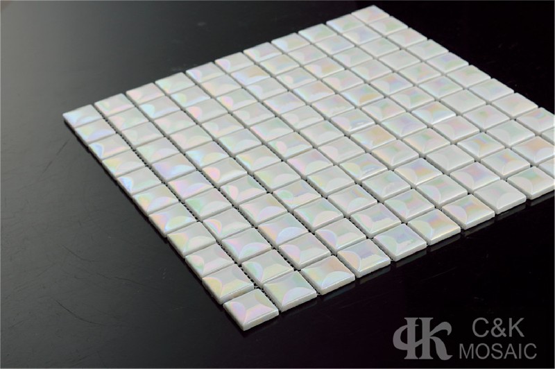 Hot selling White Square Glass Recycled glass mosaic for backsplash 25SCB100