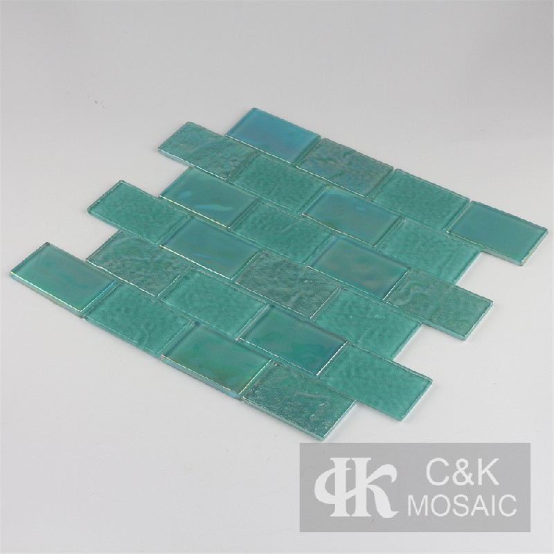 Crystal Green Mixed Glass Mosaic Tiles for Wall MCBW6005B