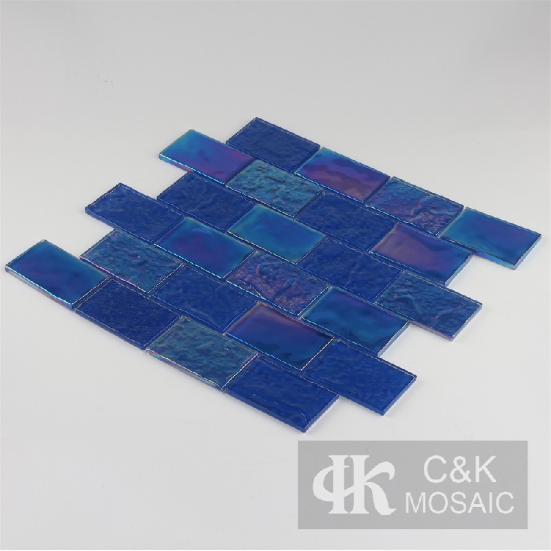 Crystal Blue Mixed Glass Mosaic Tiles for Wall MCBW7012B
