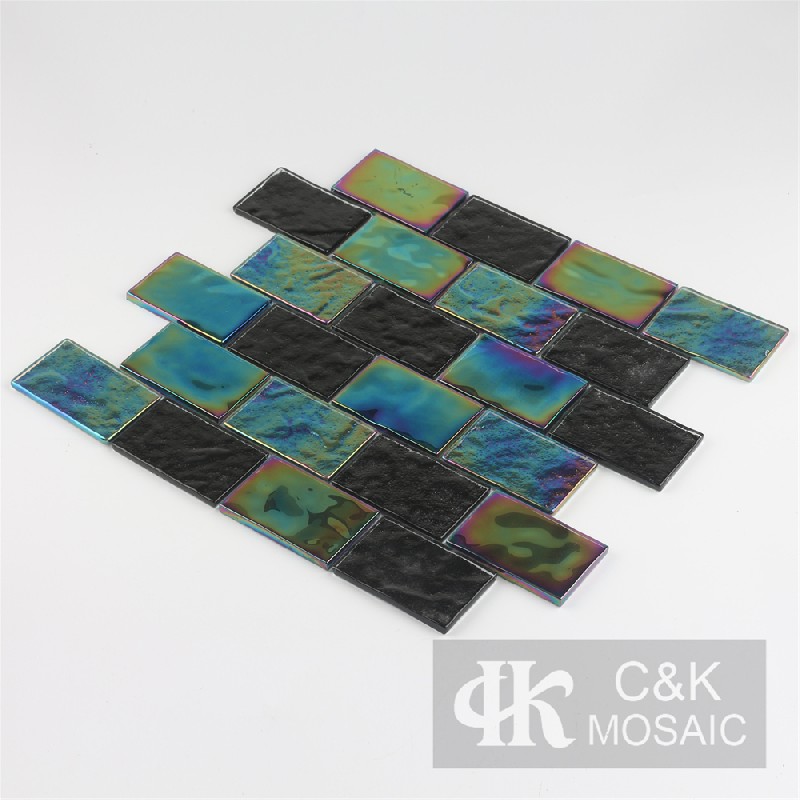 Crystal Black Mixed Glass Mosaic Tiles for Wall MCBW8012B