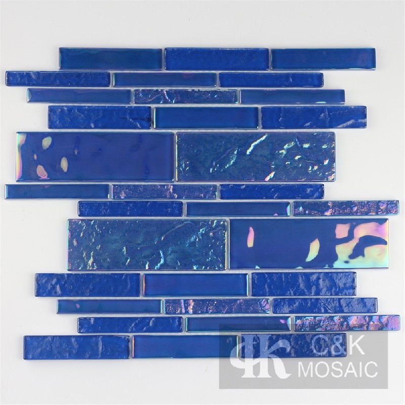 Crystal Blue Mixed Glass Mosaic Tiles for Wall MCBW7013B