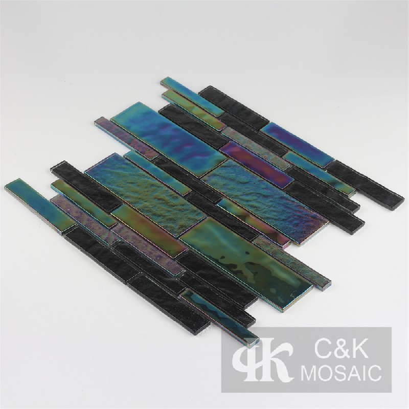 Crystal Black Mixed Glass Mosaic Tiles for Wall MCBW8013B