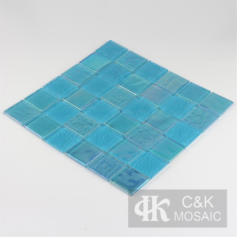 Crystal Blue Mixed Square Glass Mosaic Tiles for Swimming Pool MCBW7015B