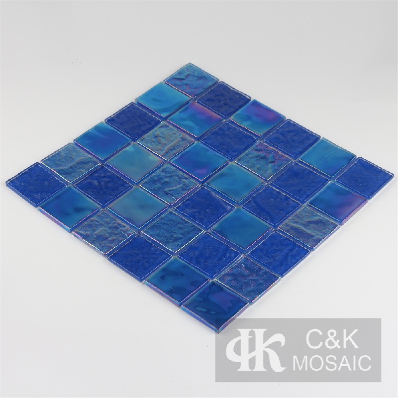 Crystal Black Mixed Square Glass Mosaic Tiles for Swimming Pool MCSW8007