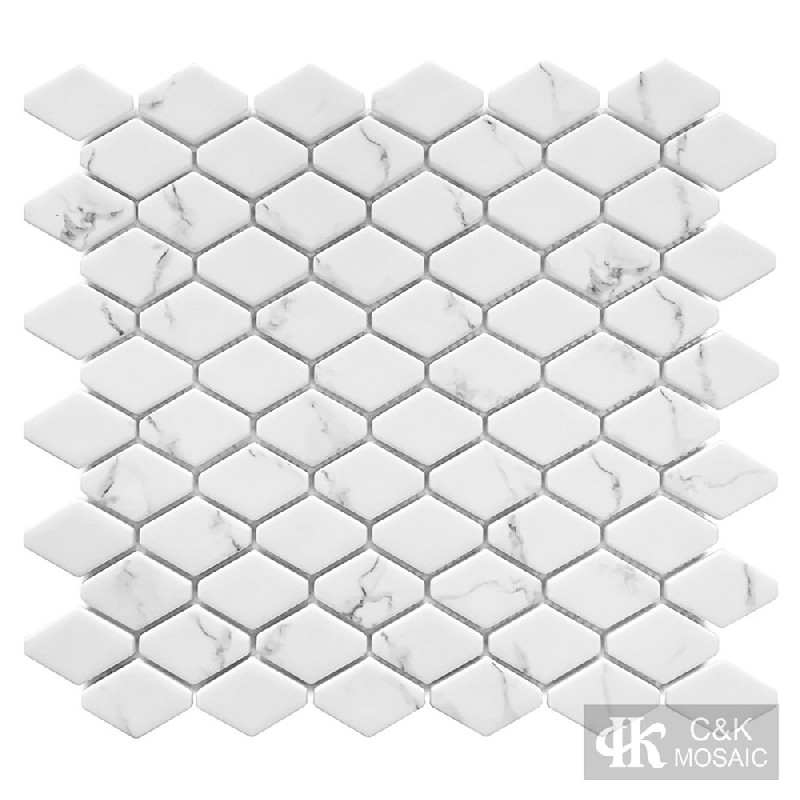 Hot Selling White Diamond Glass Inkjet Printing Mosaic For Backsplash 3548SLQ105