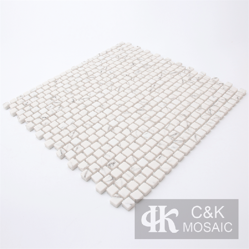 New White Square Glass Inkjet Printing Mosaic For Bathroom SDSQA105