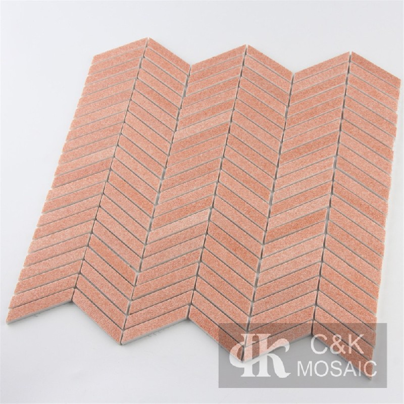 Fashion Red Chevron Recycled Glass Mosaic Tiles For Kitchen MNXM3004Z