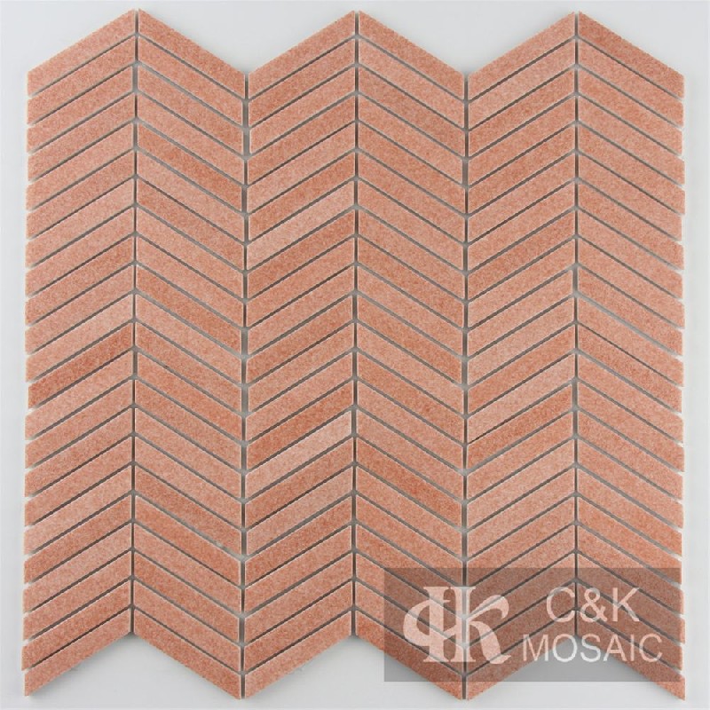 Fashion Red Chevron Recycled Glass Mosaic Tiles For Kitchen MNXM3004Z