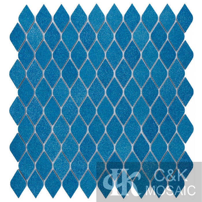 Modern Blue Teardrop Glass Mosaic For Wall Decoration MNAAM7001