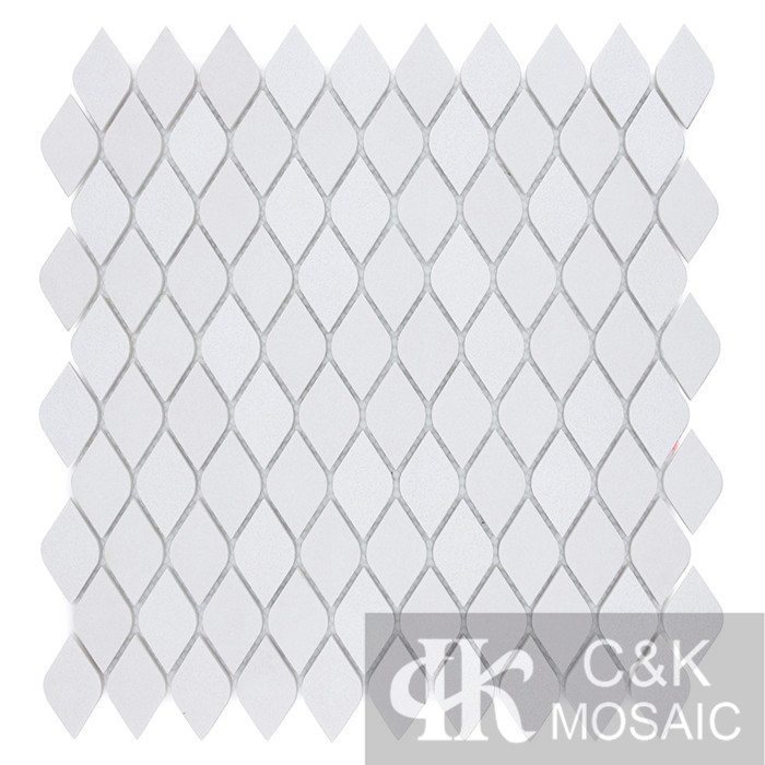 Modern White Teardrop Glass Mosaic For Wall Decoration MNAAM1001