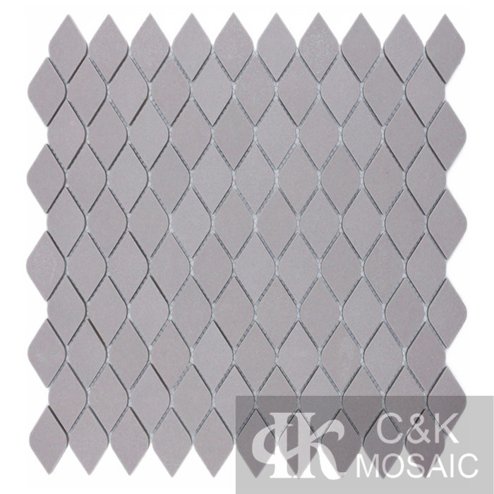 Modern Grey Teardrop Glass Mosaic For Wall Decoration MNAAM2004