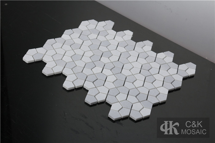 New Grey Mixed Pentagon Recycled Glass Tiles For Spa MNPM2007