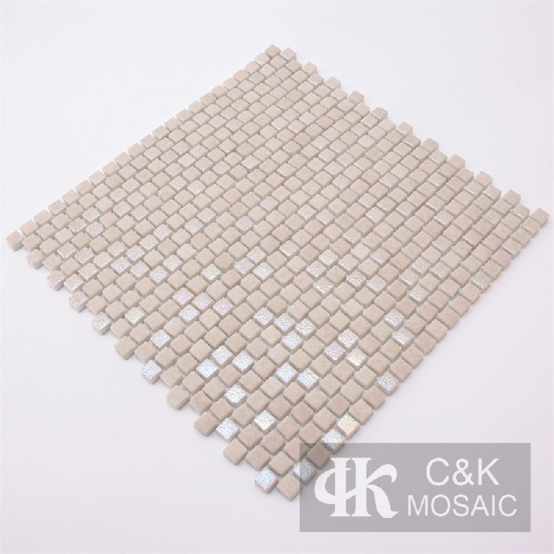 Hot Selling Beige Square Glass Mosaic For Spa MNDSM3001