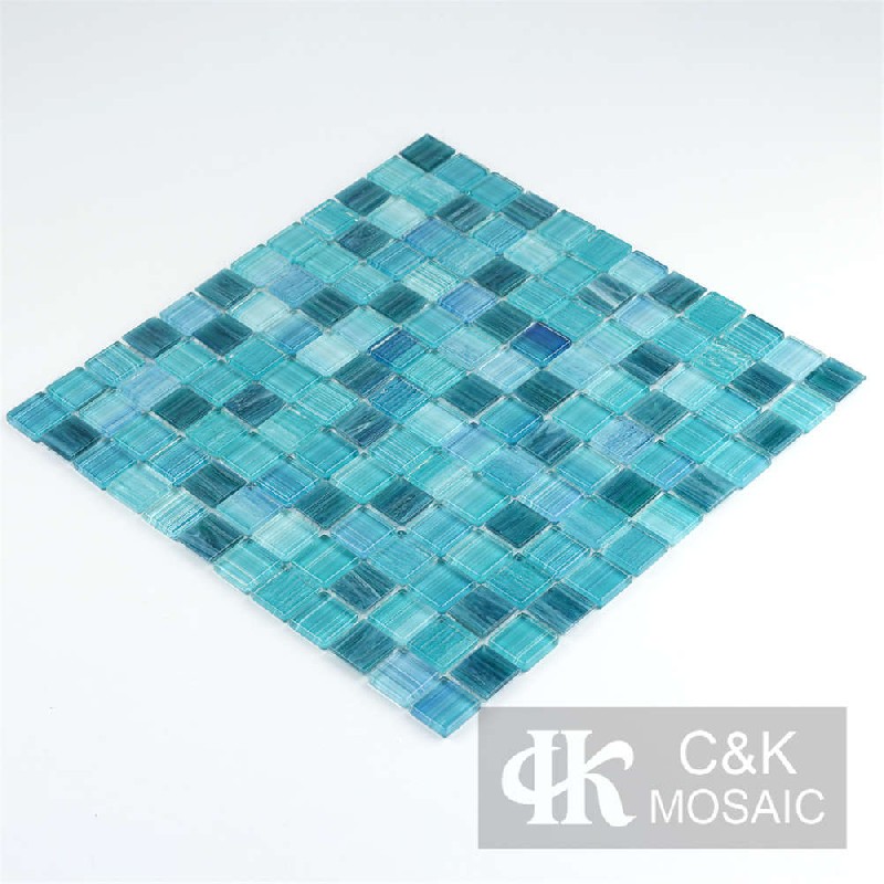 Blue Mixed Crystal Mosaic Tiles for Wall MLSG7004