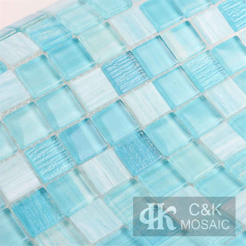 Ocean Blue Mixed Crystal Mosaic Tiles for Pool MLSG7005