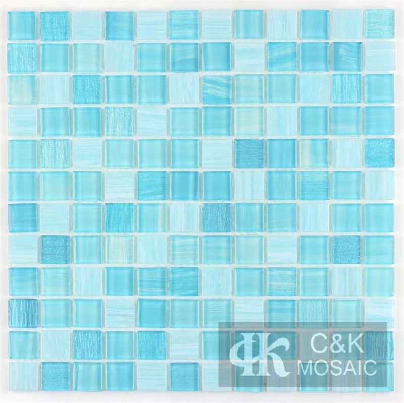 Ocean Blue Mixed Crystal Mosaic Tiles for Pool MLSG7005