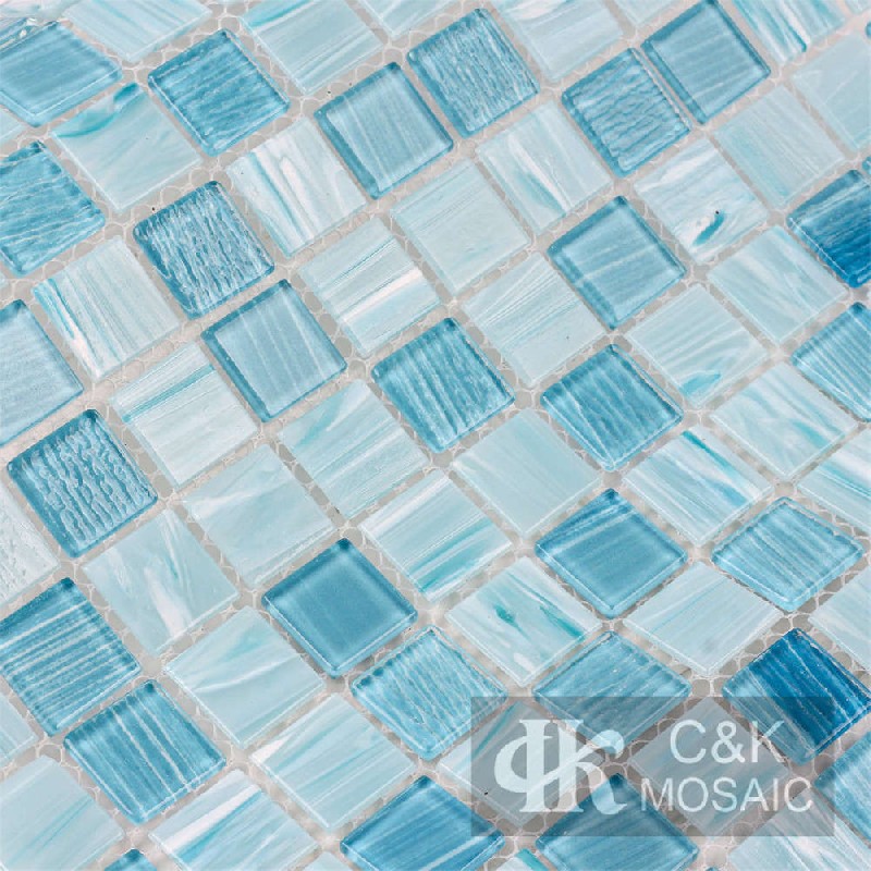 Ocean Blue Mixed Crystal Mosaic Tiles for Mosaic Pool MLSG7014