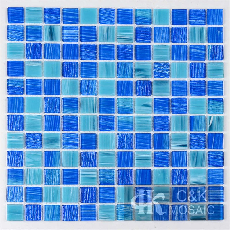 Blue Mixed Glass Mosaic Tiles for Swimming Pool MLSG7017