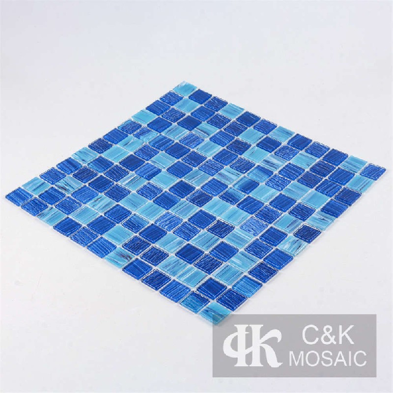 Blue Mixed Glass Mosaic Tiles for Swimming Pool MLSG7019