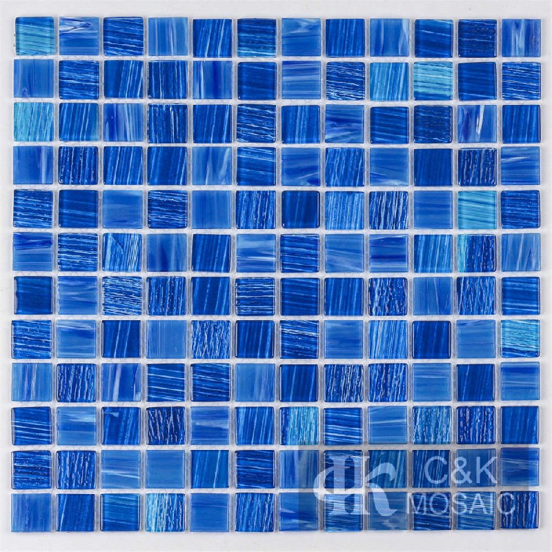 Blue Mixed Glass Mosaic Tiles for Swimming Pool MLSG7021