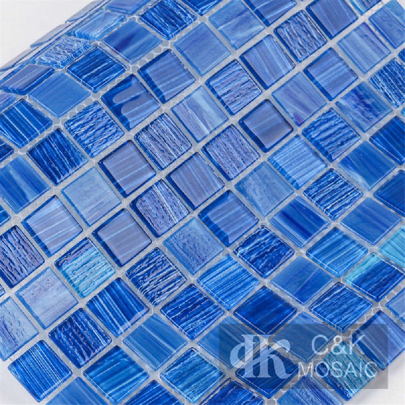 Blue Mixed Glass Mosaic Tiles for Swimming Pool MLSG7021