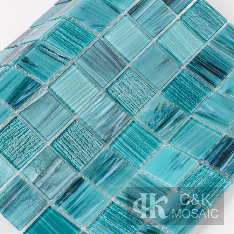 Mixed Glass Blue Mosaic Tiles for Swimming Pool MLSG6012