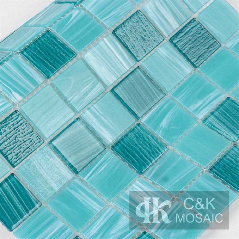 Mixed Glass Blue Mosaic Tiles for Swimming Pool MLSG6013