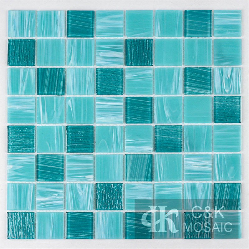 Mixed Glass Blue Mosaic Tiles for Swimming Pool MLSG6013