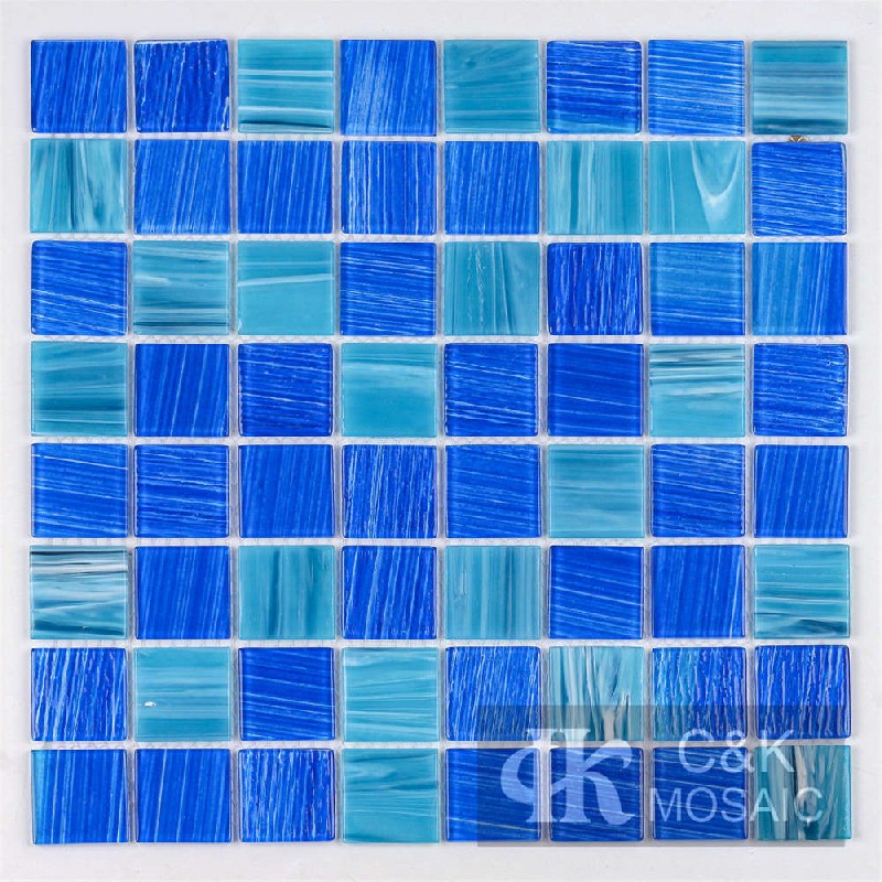 Mixed Glass Blue Mosaic Tiles for Swimming Pool MLSG7031