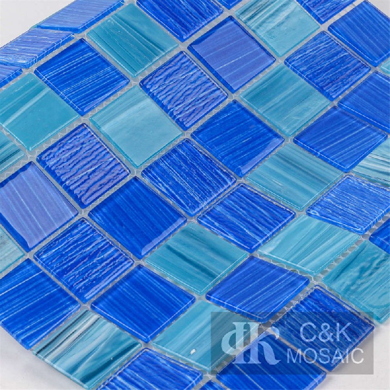 Mixed Glass Blue Mosaic Tiles for Swimming Pool MLSG7031