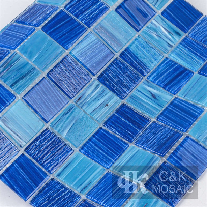 Mixed Glass Blue Mosaic Tiles for Swimming Pool MLSG7033