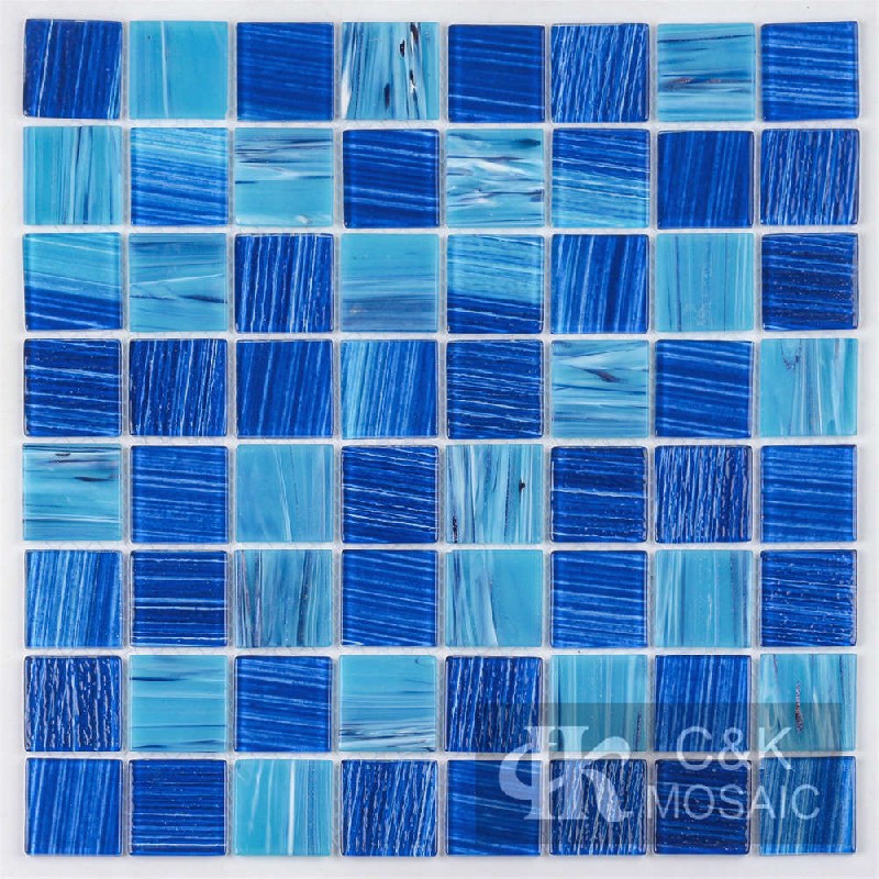 Mixed Glass Blue Mosaic Tiles for Swimming Pool MLSG7033