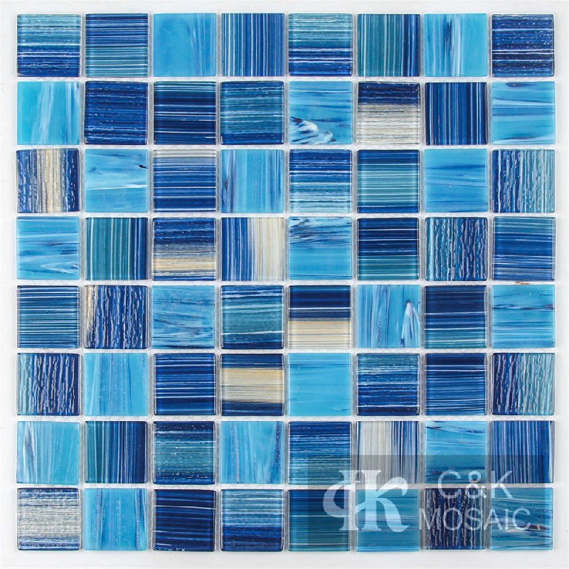 Mixed Glass Blue Mosaic Tiles for Swimming Pool MLSG7036