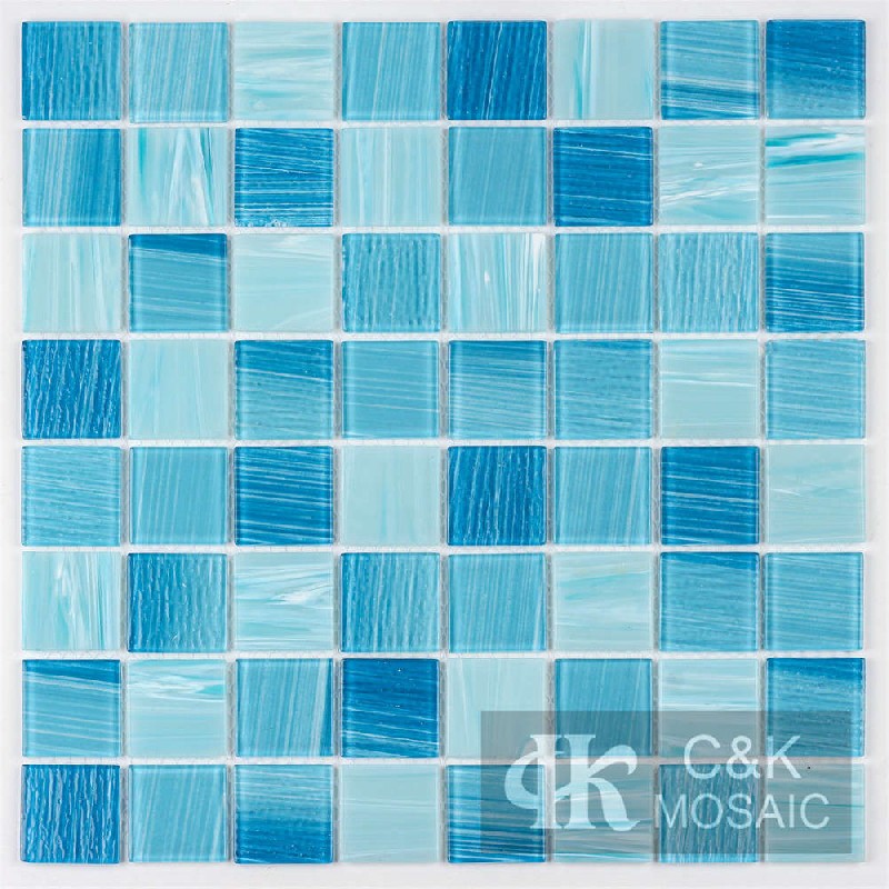 Mixed Glass Blue Mosaic Tiles for Swimming Pool MLSG7041