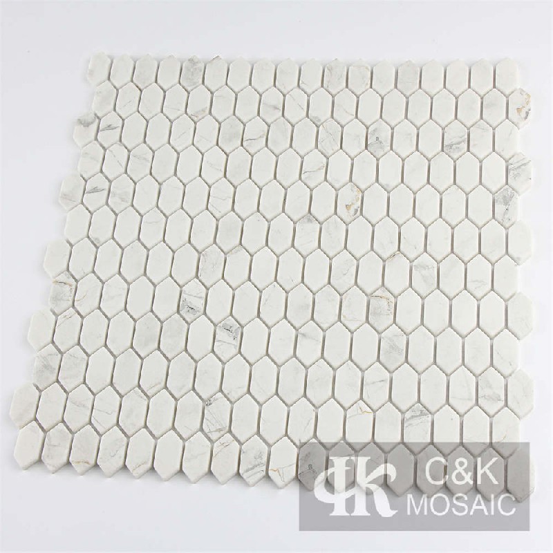 Hot Selling White Hexagon Glass Mosaic For Bathroom 1531SZQ2207